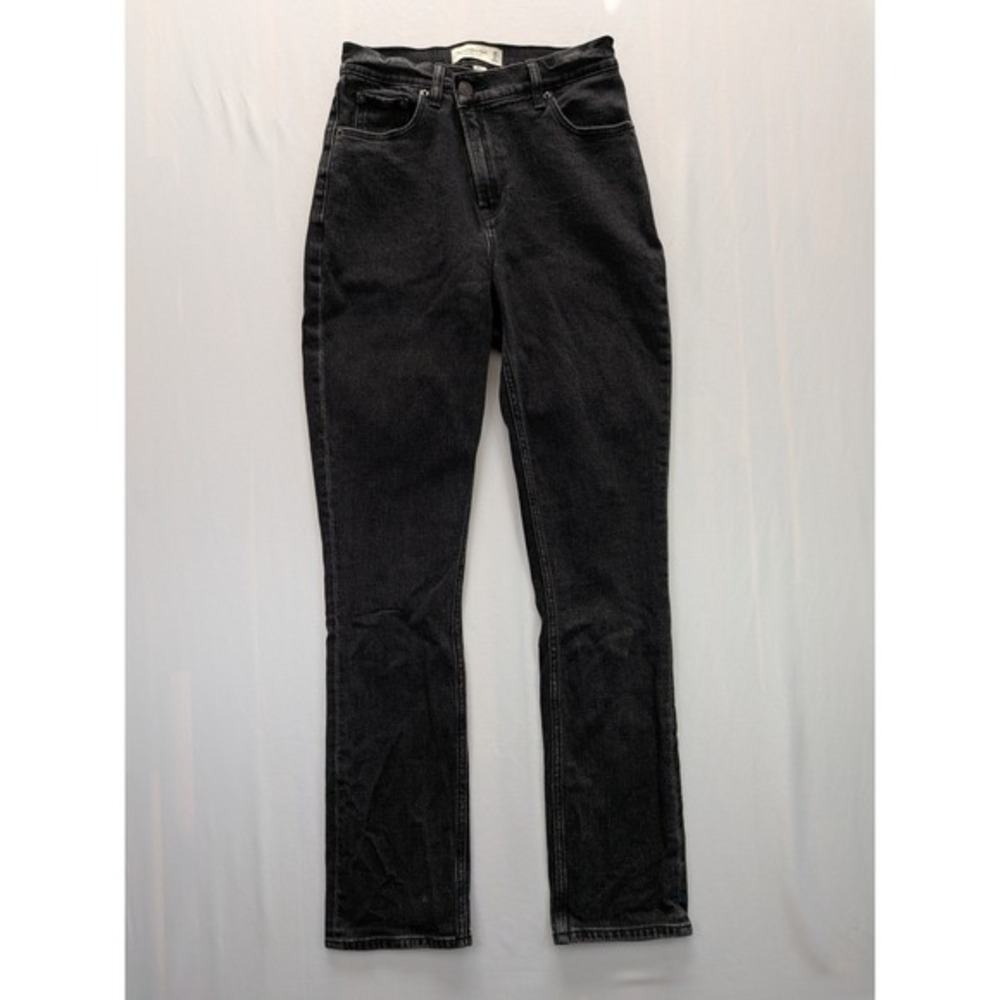 Abercrombie & Fitch Curve Love 90s Slim Straight Ultra High Rise Jeans Black 25